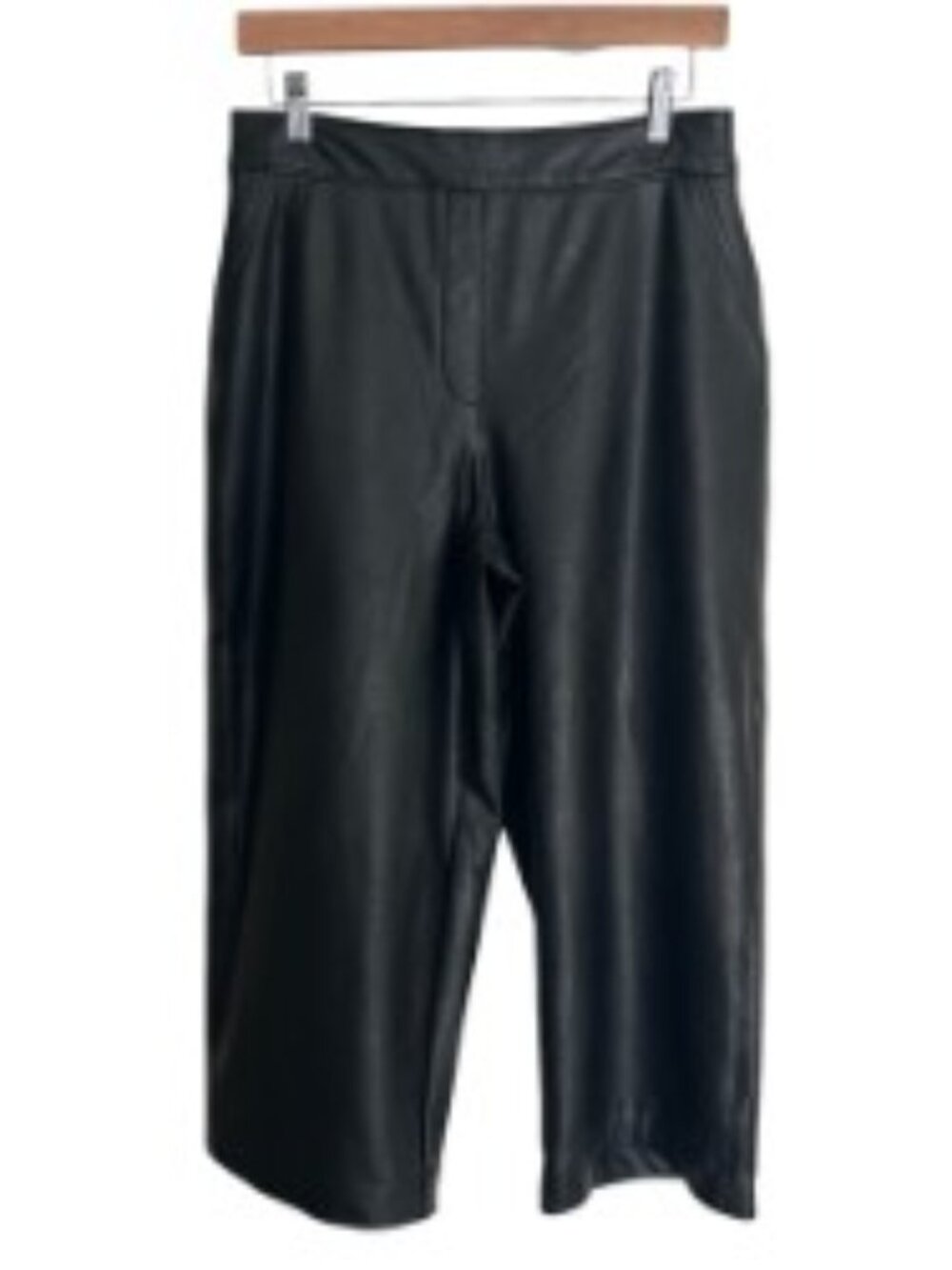 Spanx Leather-Like Culotte in Luxe Black Medium